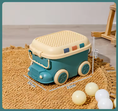 Large Kids Toy Box with Wheels – Rolling Storage Bin